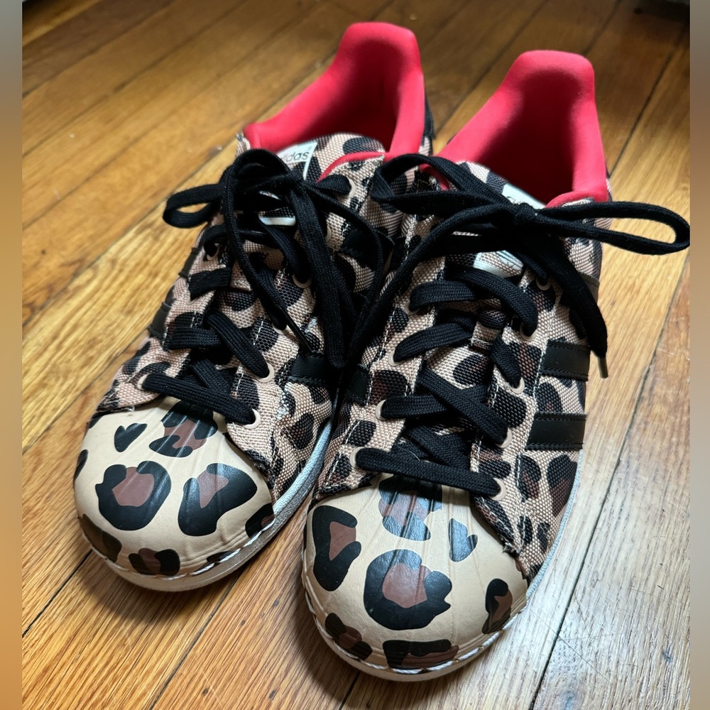 Adidas Superstar Shell Toe Low Top Leopard Cheetah Art S79460 Size 7 US